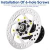 140mm Disc Rotor Brake, Stainless Steel Bike Rotors Bicycle Brake Disk, 6 Hole Bike Discs with 6 Bolts for Electric Scooter Road Mountain Bikes BMX MTB view 4