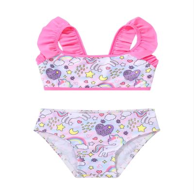 Moggemol Kids Girls Mermaid Bikini Swimsuit Ruffles Swimwear Sets Tank Tops with Bottoms 2 Piece Bathing Suit B#Colorful04 12 Years