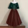 NATHGAM Womens Renaissance Dresses Gothic Corset Halloween Costumes Medieval Steampunk Cocktail Solid Victorian Ball Gowns Brown view 2