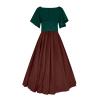 NATHGAM Womens Renaissance Dresses Gothic Corset Halloween Costumes Medieval Steampunk Cocktail Solid Victorian Ball Gowns Brown view 3