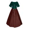 NATHGAM Womens Renaissance Dresses Gothic Corset Halloween Costumes Medieval Steampunk Cocktail Solid Victorian Ball Gowns Brown view 4