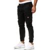 Mens Casual Jogger Pants with Pockets Drawstring Chino Cargo Work Pants Tapered Outdoor Lightweight Cotton Twill Track Jogging Tactical Utility Trousers Sweatpants(Black,XX-Large) view 2