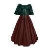 NATHGAM Womens Renaissance Dresses Gothic Corset Halloween Costumes Medieval Steampunk Cocktail Solid Victorian Ball Gowns Brown view 1