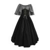 NATHGAM Womens Renaissance Dresses Gothic Corset Halloween Costumes Medieval Steampunk Cocktail Solid Victorian Ball Gowns Gray view 1