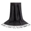 Ciormis Black Rave Shawls, Elegant Blanket Pashmina Scarves for Women Winter Evening Party(US-Black) view 2