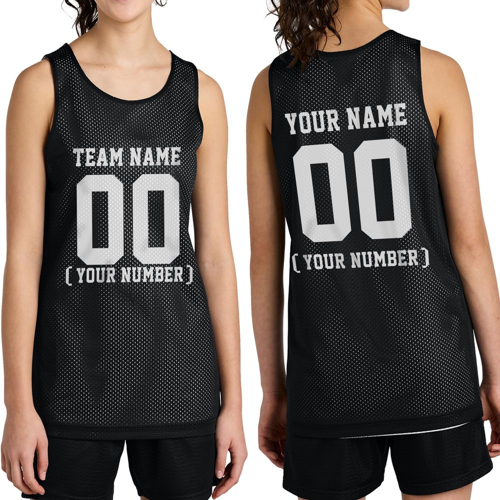 Custom Team Basketball Jersey with Your Custom Name and Number Youth Sports Tee Black