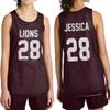 Custom Team Basketball Jersey with Your Custom Name and Number Youth Sports Tee Maroon view 2