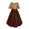 NATHGAM Womens Renaissance Dresses Gothic Corset Halloween Costumes Medieval Steampunk Cocktail Solid Victorian Ball Gowns Beige view 1