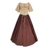 NATHGAM Womens Renaissance Dresses Gothic Corset Halloween Costumes Medieval Steampunk Cocktail Solid Victorian Ball Gowns Beige view 4