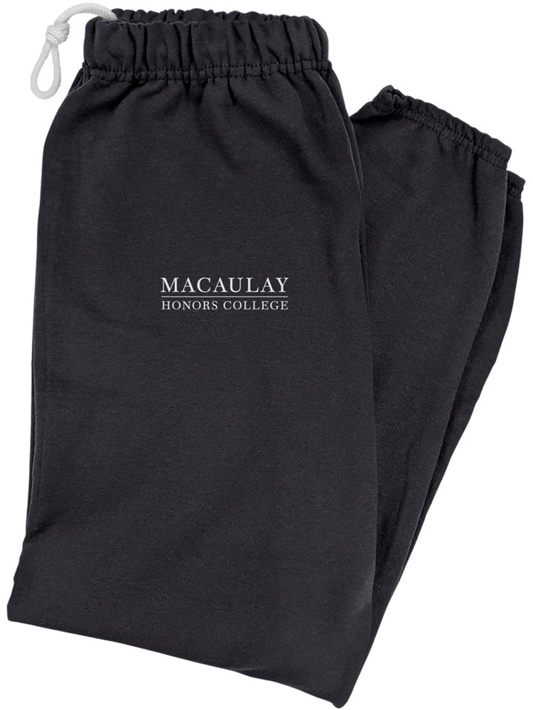 LOGOVISION Macaulay Honors College Primary Logo Mens Jogger Sweatpants, Black, Medium