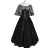 NATHGAM Womens Renaissance Dresses Gothic Corset Halloween Costumes Medieval Steampunk Cocktail Solid Victorian Ball Gowns Gray view 3