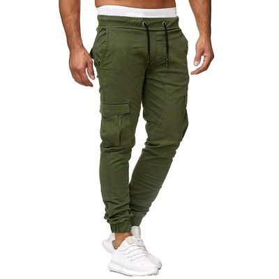 Mens Casual Jogger Pants with Pockets Drawstring Chino Cargo Work Pants Tapered Outdoor Lightweight Cotton Twill Track Jogging Tactical Utility Trousers Sweatpants(Army Green,3X-Large)