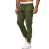 Mens Casual Jogger Pants with Pockets Drawstring Chino Cargo Work Pants Tapered Outdoor Lightweight Cotton Twill Track Jogging Tactical Utility Trousers Sweatpants(Army Green,3X-Large) view 2