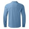 GOKKILRW Mens Long Sleeve Cotton Linen Shirt Casual Button Down Beach Linen Fishing Hiking Tee Shirts Spread Collar Summer Lightweight Plain Yoga Hawaiian Tops(Sky Blue,4X-Large) view 3