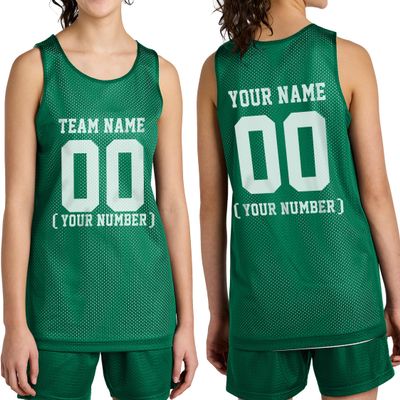 Custom Team Basketball Jersey with Your Custom Name and Number Youth Sports Tee Kelly Green