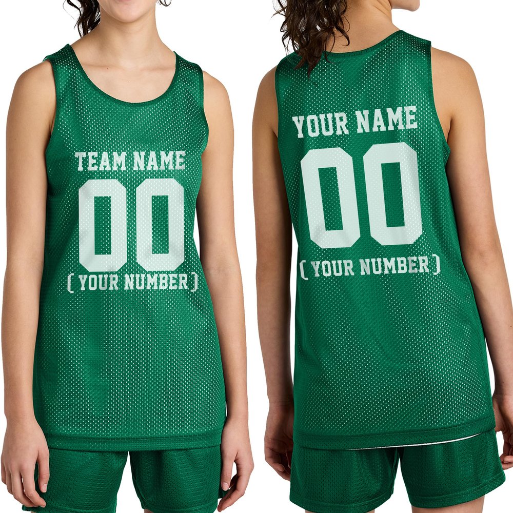 Custom Team Basketball Jersey with Your Custom Name and Number Youth Sports Tee Kelly Green
