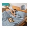 Sleeping Bag Liner Lightweight Travel Camping Sheet Sleep Bag Liner Adults Children 100% Cotton Plaid Stripes Hotel Compact Portable Sleeping Sack Single Double ( Color : Blue C , Size : 80x210cm-31x8 view 1