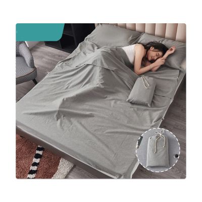 Sleeping Bag Liner Cotton Plaid Stripes Camping Travel Sheets Adults Children Sleeping Sack for Backpacking Hotel Hostels Traveling Lightweight Single Double Sleep Sack ( Color : Gray B , Size : 120x2