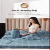 Sleeping Bag Liner Cotton Plaid Stripes Camping Travel Sheets Adults Children Sleeping Sack for Backpacking Hotel Hostels Traveling Lightweight Single Double Sleep Sack ( Color : Gray B , Size : 120x2 view 3