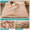 RUZGAR Cotton Sleeping Bag Liner with Zipper 100% Cotton Travel Sheet Sleep Sack Adult Children Large Small Travel Sleeping Bag for Hotels Camping Hiking (Color : Pink, Size : 80x210cm-31x82) view 2