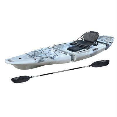 Brooklyn 12.0 Single 3-Piece Modular Kayak by BKC, Portable Sit-on-Top Kayak with Storage Hatch, Cargo Areas, Rod Holders & Carry Handles