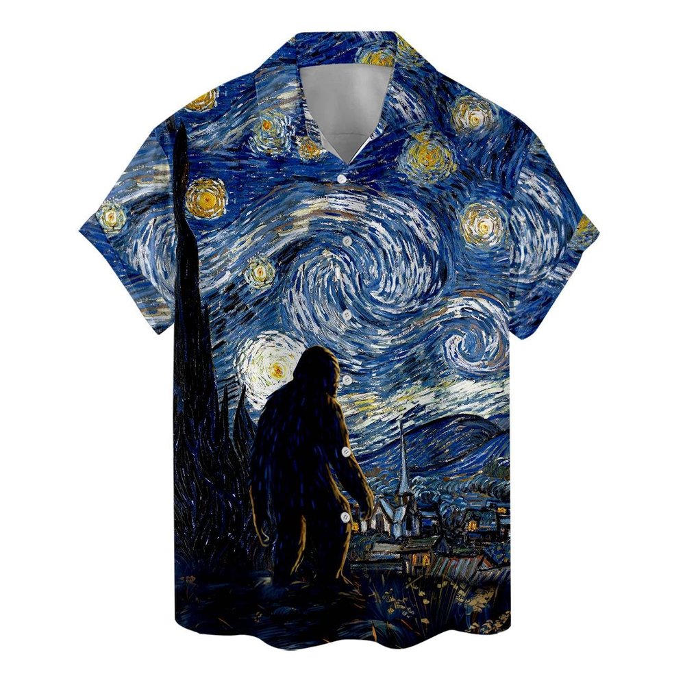ACEPrints Bigfoot Hawaiian Shirts for Men Women, Bigfoot Hawaiian Shirt, Sasquatch Tropical Short Sleeve Button Down Shirt