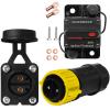 GaiRen Trolling Motor Plug and Circuit Breaker 60Amp Kit, Trolling Motor Connector with Receptacle 12/24/36/48 Volt Marine Boat Power Waterproof IP67 Compatible with 8/10 AWG Wire Yellow view 1