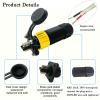 GaiRen Trolling Motor Plug and Circuit Breaker 60Amp Kit, Trolling Motor Connector with Receptacle 12/24/36/48 Volt Marine Boat Power Waterproof IP67 Compatible with 8/10 AWG Wire Yellow view 3