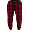 Burnside Mens Flannel Jogger, 3XL, Red-Black view 4