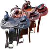 RESISTANCE Western Adult Pleasure Trail Saddle with Floral Tooled view 1