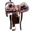 RESISTANCE Western Adult Pleasure Trail Saddle with Floral Tooled view 2