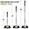 PLAYAPUT Baseball Batting Tee - Portablel Hitting Tee for Baseball/Softball with Handrolled Flexible Rubber Top, Premium Baseball Tee,Height Adjustable 24-46 inches for Kids or Adults| Easy Carrying view 2