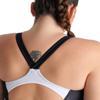 ARENA Feel Women's Threefold V Back Plus Size One Piece Swimsuit Chlorine Resistant Waterfeel Bathing Suit, Black/Asphalt/White, 16W-18W view 4