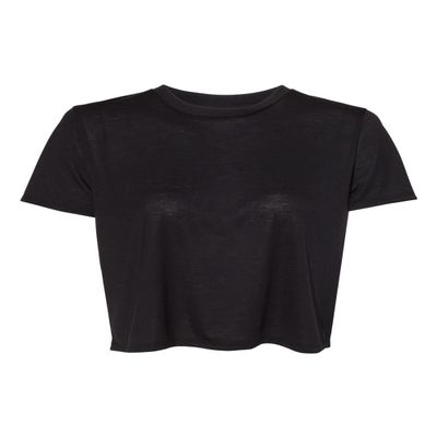 Bella Canvas Womens Flowy Crop Tee, XL, Heather Navy