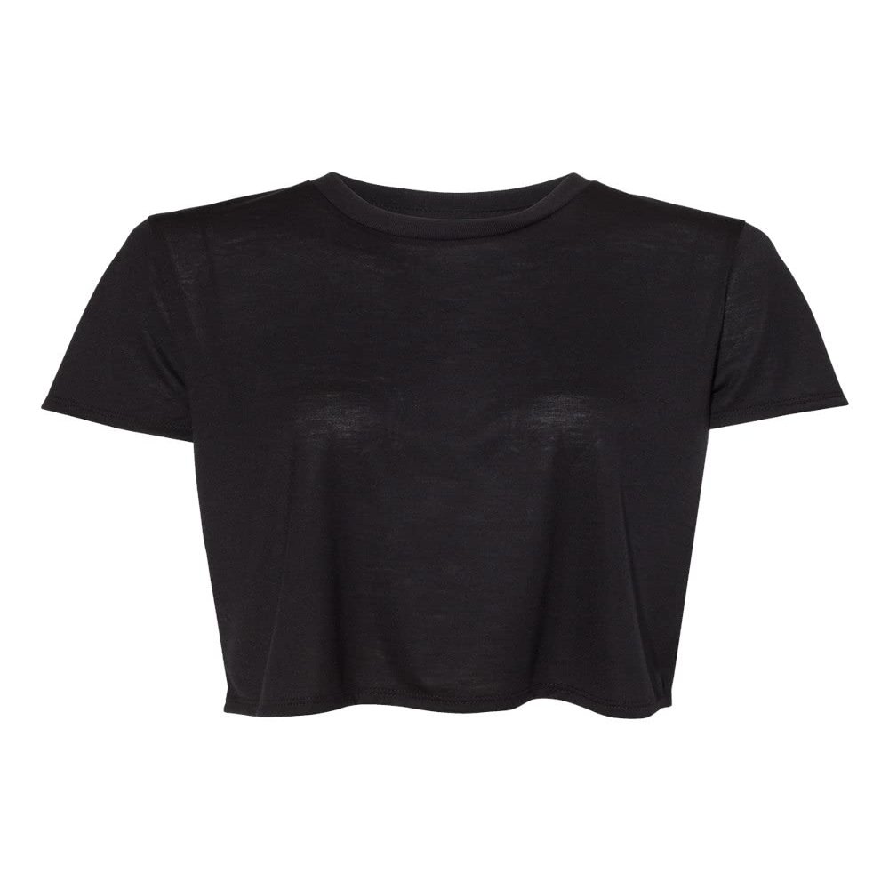 Bella Canvas Womens Flowy Crop Tee, XL, Heather Navy
