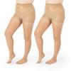 Silky Toes Plus Size Pantyhose for Women Soft Sheer Queen Tights 2 Pairs (1X-2X, City Beige) view 1
