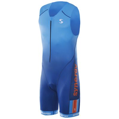 Synergy Triathlon Tri Suit - Men's Elite Sleeveless Trisuit (Cobalt Blue, Small)