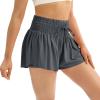 Flowy Athletic Shorts for Women Gym Yoga Workout Running Sweat Spandex Tennis Skirts High Waisted with Pockets Butterfly Skorts Cute Clothes Casual Summer(XXL,Grey) view 1