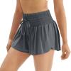 Flowy Athletic Shorts for Women Gym Yoga Workout Running Sweat Spandex Tennis Skirts High Waisted with Pockets Butterfly Skorts Cute Clothes Casual Summer(XXL,Grey) view 2