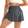 Flowy Athletic Shorts for Women Gym Yoga Workout Running Sweat Spandex Tennis Skirts High Waisted with Pockets Butterfly Skorts Cute Clothes Casual Summer(XXL,Grey) view 4