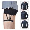 1 Pair Men Shirt Stays Belt with Non-Slip Locking Clips Keep Shirt Tucked Leg Thigh Suspender Garters Belt (Color : Black B, Size : 1) view 3