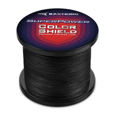 KastKing Superpower ColorShield Braided Fishing Line, Black, 50LB, 300Yards, X4