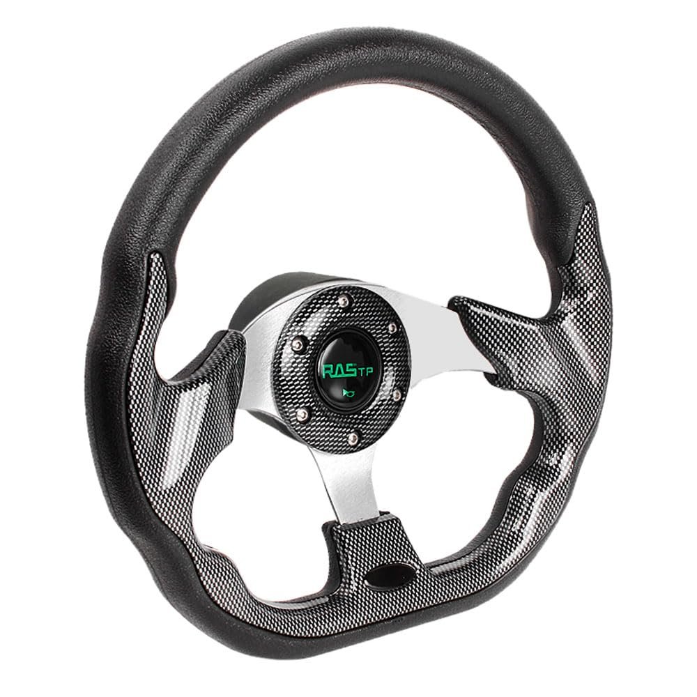 RASTP 12.6 Inch Boat Steering Wheel with 3/4 Axle Marine Steering Wheel Adapter for Most Marine boats,Vessels,Yachts,Pontoons Boat(Pane)