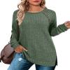 Bofell Womens Long Sleeve Tops Dressy Casual Spring Holiday Outfits for Women 2025 St Patricks Day Shirt Buttons Side Split Green M view 1