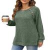 Bofell Womens Long Sleeve Tops Dressy Casual Spring Holiday Outfits for Women 2025 St Patricks Day Shirt Buttons Side Split Green M view 3