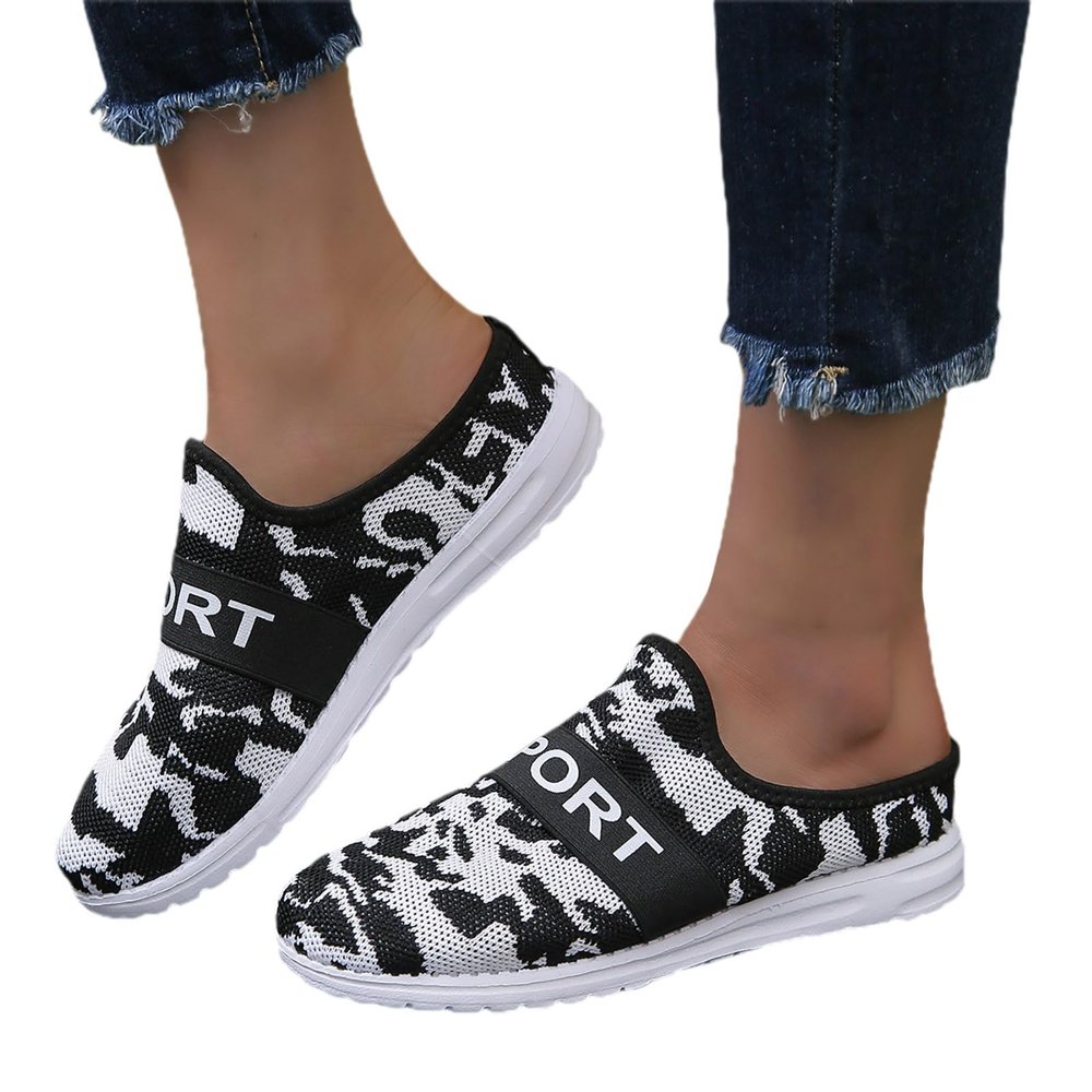 Hbeylia Women's Walking Shoes Fashion Slip On Sock Sneakers Lightweight Breathable Hollow Out Mesh Upper Backless Running Shoes Sandals Workout Footwear Non-Slip Play Sneakers