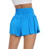 Flowy Athletic Shorts for Women Workout Running Gym Yoga Sport Active High Waist with Pockets Spandex Skort Butterfly Tennis Skirt Sweat Pants Cute Comfy Trendy Clothes Casual Summer Outfits Blue L view 3