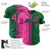 Personalized Baseball Sports Uniform Button Down Custom Kelly Green Pink Fade Baseball Jerseys Polyester Design Your Own Hip Hop Baseball Softball Shirts Stitched Name Number Logo for Kids Boys Girls view 2