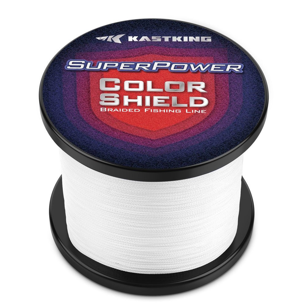 KastKing Superpower ColorShield Braided Fishing Line, White, 50LB, 150Yards, X4