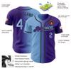 Personalized Baseball Sports Uniform Button Down Custom Purple Sky Blue Fade Baseball Jerseys Polyester Design Your Own Hip Hop Baseball Softball Shirts Stitched Name Number Logo for Kids Boys Girls view 2